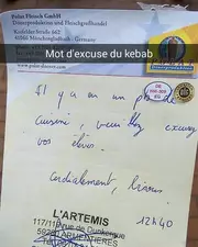 Ce gérant de kebab écrit des mots d'excuse pour ses clients en retard !