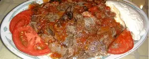 Zoom sur le Iskender Kebap